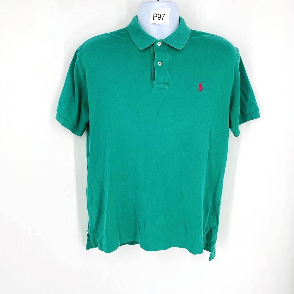 Polo Ralph Lauren Men's Kelly Green 100% Cotton Polo Shirt Size Medium